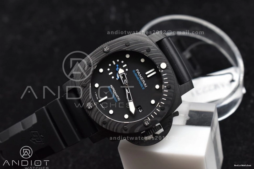 989 Rubber P.900 Best Carbotech Clone 42mm FashionForward Dial Strap Black PAM2231 Edition VSF on 1204